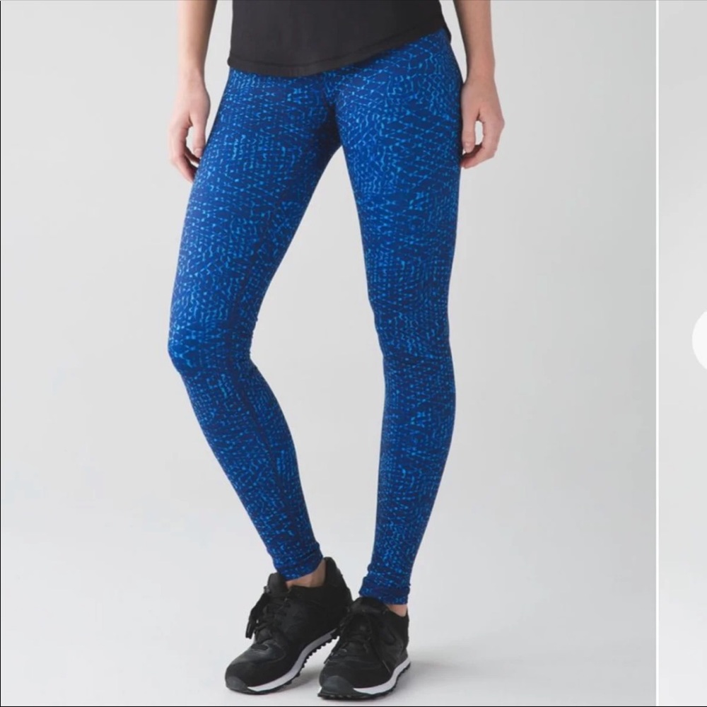 Lululemon Wunder Under Pant III Samba Snake Kayak Blue Hero Blue
